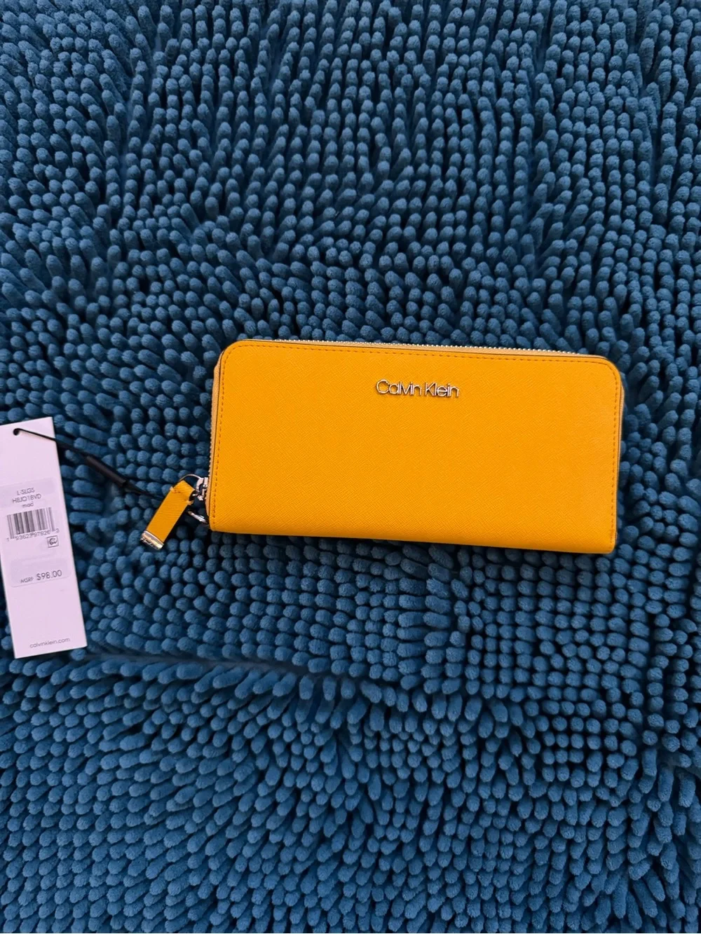 Calvin Klein Bright Yellow Zip-Around Wristlet